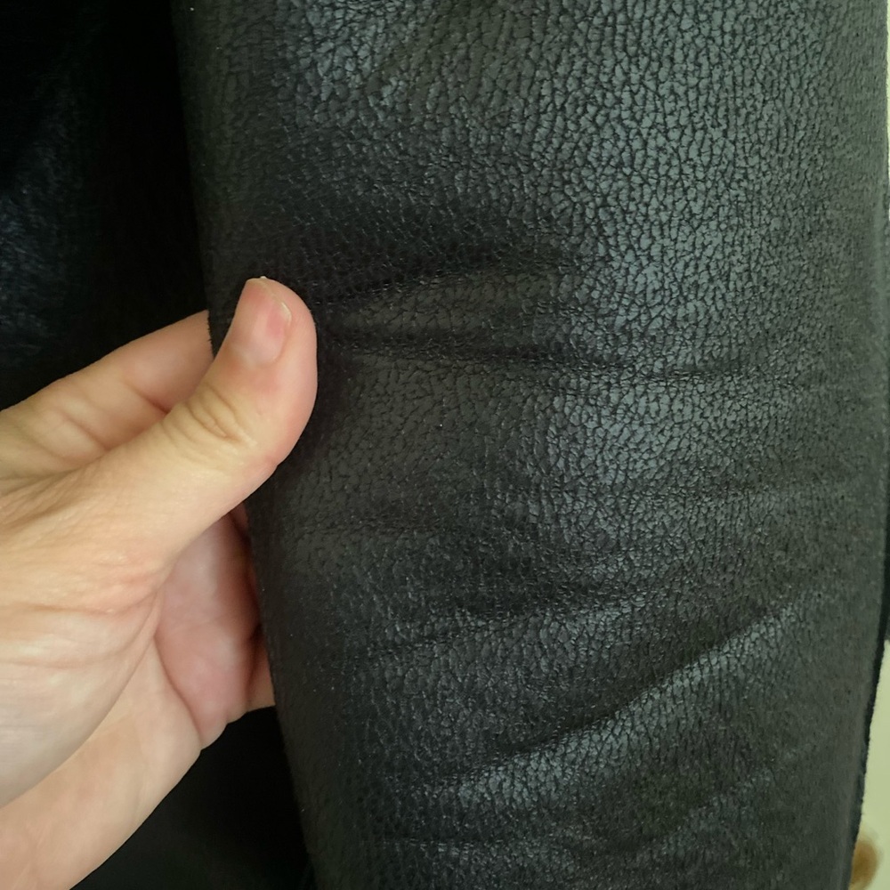 Aftf Basic Black Faux Leather Jacket With Shearli… - image 3